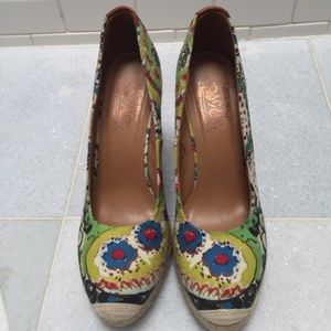 Floral Platform Wedge